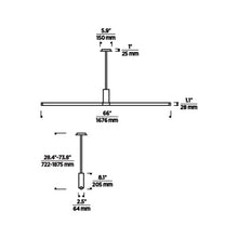 Load image into Gallery viewer, Phobos LED Linear Pendant Light - line drawing.