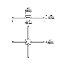 Load image into Gallery viewer, Phobos LED Wide Flush Mount Ceiling Light - line drawing.