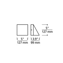Load image into Gallery viewer, Pitch Single Outdoor LED Wall Light - line drawing.