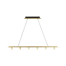 Load image into Gallery viewer, Ponte LED Linear Pendant Light in Natural Brass.