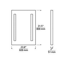 Load image into Gallery viewer, Reflection LED Lighted Bath Mirror - line drawing.