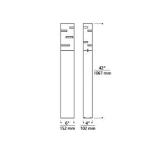 Load image into Gallery viewer, Revel 42 Outdoor LED Bollard - line drawing.