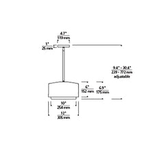 Load image into Gallery viewer, Roton Outdoor LED Pendant Light - line drawing.