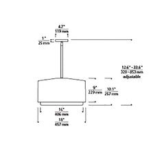 Load image into Gallery viewer, Roton Outdoor LED Pendant Light - line drawing.