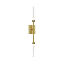 Load image into Gallery viewer, Spur LED Wall Light in Aged Brass.
