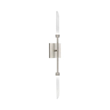 Load image into Gallery viewer, Spur LED Wall Light in Satin Nickel.