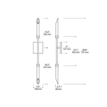 Load image into Gallery viewer, Spur LED Wall Light - line drawing.