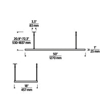 Load image into Gallery viewer, Stagger Halo LED Linear Pendant Light - line drawing.