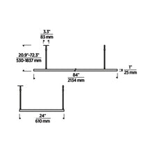 Load image into Gallery viewer, Stagger Halo LED Linear Pendant Light - line drawing.