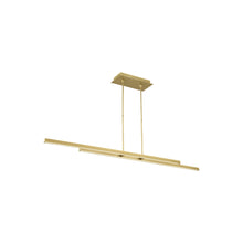 Load image into Gallery viewer, Stagger LED Linear Pendant Light in Natural Brass (60-Inch).