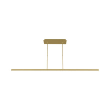 Load image into Gallery viewer, Stagger LED Linear Pendant Light in Natural Brass (72-Inch).