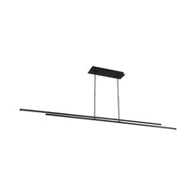 Load image into Gallery viewer, Stagger LED Linear Pendant Light in Nightshade Black (84-Inch).