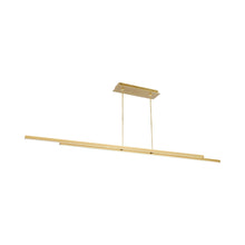 Load image into Gallery viewer, Stagger LED Linear Pendant Light in Natural Brass (84-Inch).
