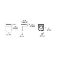 Load image into Gallery viewer, Taag 6 Outdoor LED Wall Light - line drawing.