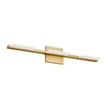 Load image into Gallery viewer, Tris LED Bath Vanity Light in Aged Brass.
