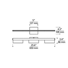 Load image into Gallery viewer, Tris LED Bath Vanity Light - line drawing.