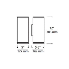 Load image into Gallery viewer, Tegel 12 Downlight Outdoor LED Wall Light - line drawing.