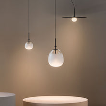 Load image into Gallery viewer, Tempo Oval LED Pendant Light in exhibition.