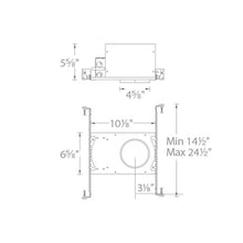 Load image into Gallery viewer, Tesla 3.5 Inch LED New Construction Recessed Housing - line drawing.