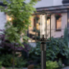 Load image into Gallery viewer, Trescott Outdoor Post Light in Outdoor Area.