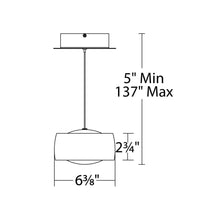 Load image into Gallery viewer, Tic Toc LED Pendant Light - line drawing.