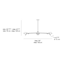 Load image into Gallery viewer, Tolomeo Double Suspension Light - line drawing.