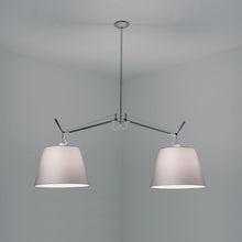 Load image into Gallery viewer, Tolomeo Double Shade Suspension Light in Silver Fiber/Medium.