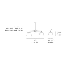 Load image into Gallery viewer, Tolomeo Double Shade Suspension Light - line drawing.