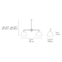 Load image into Gallery viewer, Tolomeo Double Shade Suspension Light - line drawing.