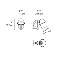 Load image into Gallery viewer, Tolomeo Micro LED Wall Spot Light - line drawing.