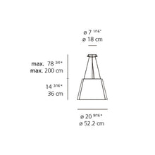 Load image into Gallery viewer, Tolomeo Mega Outdoor LED Pendant Light - line drawing.