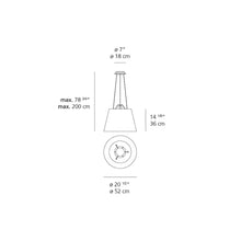 Load image into Gallery viewer, Tolomeo Mega Suspension Light - line drawing.