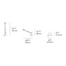 Load image into Gallery viewer, Tolomeo Off-Center Suspension Light - line drawing.