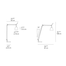 Load image into Gallery viewer, Tolomeo Reading Floor Lamp with Shade - line drawing.