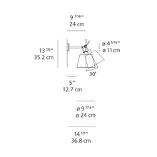 Load image into Gallery viewer, Tolomeo Shaded Wall Light - line drawing.