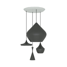 Load image into Gallery viewer, Beat Range Round LED Multi Light Pendant Light in Black.