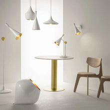 Load image into Gallery viewer, Beat Tall LED Pendant Light in exhibition.