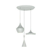 Load image into Gallery viewer, Beat Trio Round LED Multi Light Pendant Light in White.