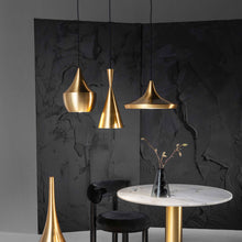 Load image into Gallery viewer, Beat Trio Round LED Multi Light Pendant Light in exhibition.