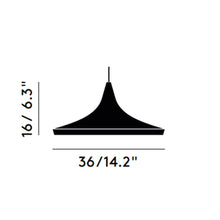 Load image into Gallery viewer, Beat Wide LED Pendant Light- line drawing.