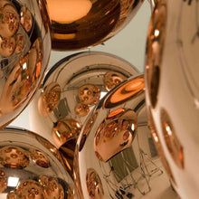 Load image into Gallery viewer, Copper Round LED Multi Light Pendant Light in Detail.