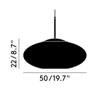 Load image into Gallery viewer, Copper Wide Pendant Light - line drawing.