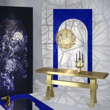 Load image into Gallery viewer, Etch Web Pendant Light in exhibition.