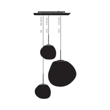 Load image into Gallery viewer, Melt Trio Round LED Pendant Light - line drawing.
