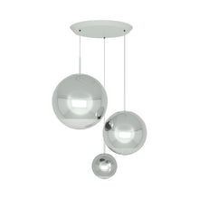 Load image into Gallery viewer, Mirror Ball Large LED Multi Light Pendant Light in Chrome.