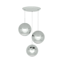 Load image into Gallery viewer, Mirror Ball Round LED Multi Light Pendant Light in Chrome.