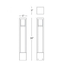 Load image into Gallery viewer, Tower LED Bollard - line drawing.