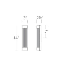 Load image into Gallery viewer, Tower LED Wall Light - line drawing.
