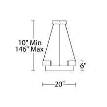 Load image into Gallery viewer, Trap LED Pendant Light - line drawing.