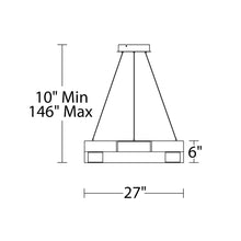 Load image into Gallery viewer, Trap LED Pendant Light - line drawing.